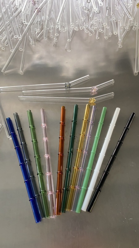 China RTS 7.8inch (20cm) Glass Straw with Carton Characters Free Shipping (50pcs/100pcs/200pcs)