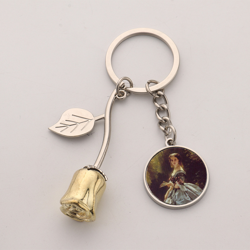 NEW RTS Sublimation Blank Rose Keychain Free Shipping (25pcs/50pcs)