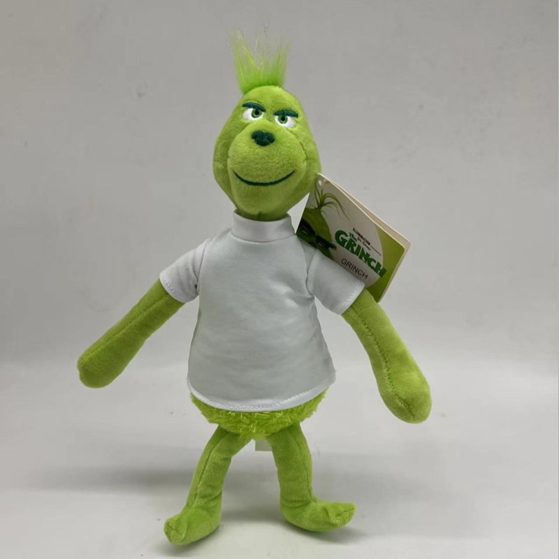 NEW RTS Grinch Doll with Sublimation Cloth Gift Decoration Free Shipping  (10PCS)