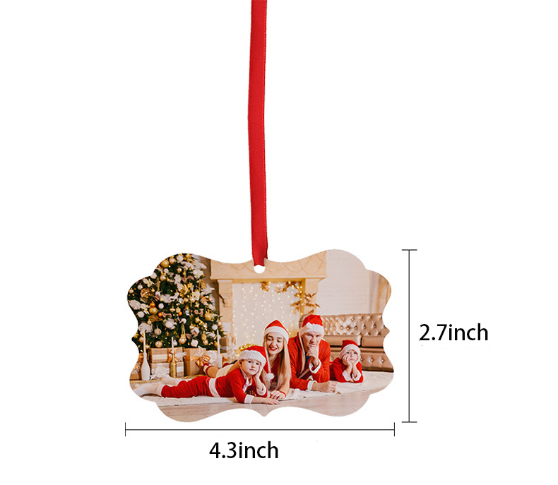 RTS Sublimation Double Sided Christmas Pendant Free Shipping (50PCS/100pcs)