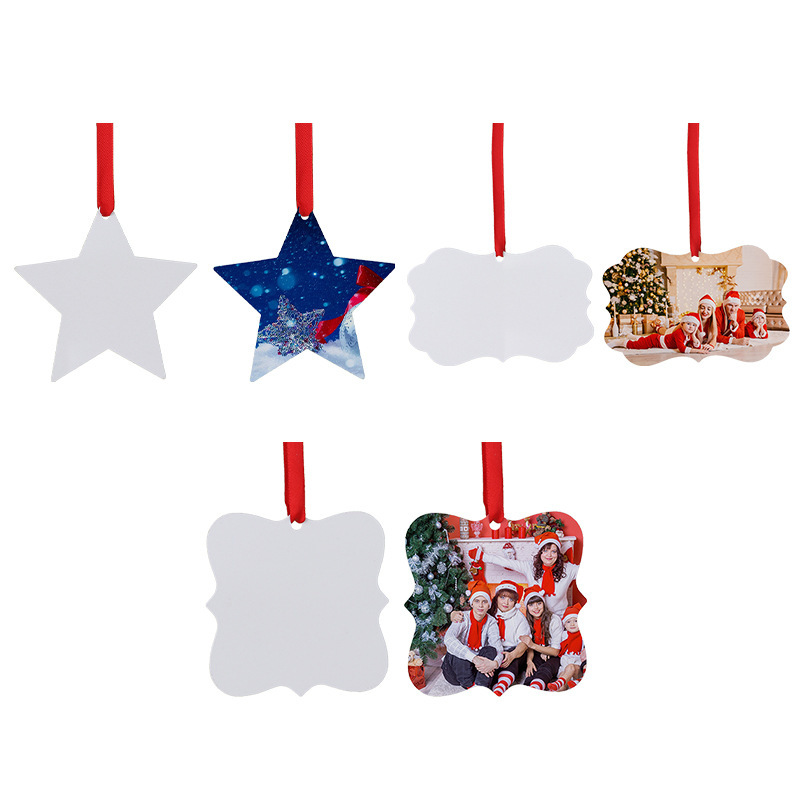 RTS Sublimation Double Sided Christmas Pendant Free Shipping (50PCS/100pcs)