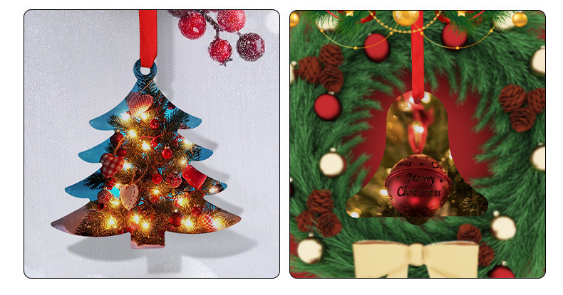 RTS Sublimation Double Sided Christmas Pendant Free Shipping (50PCS/100pcs)