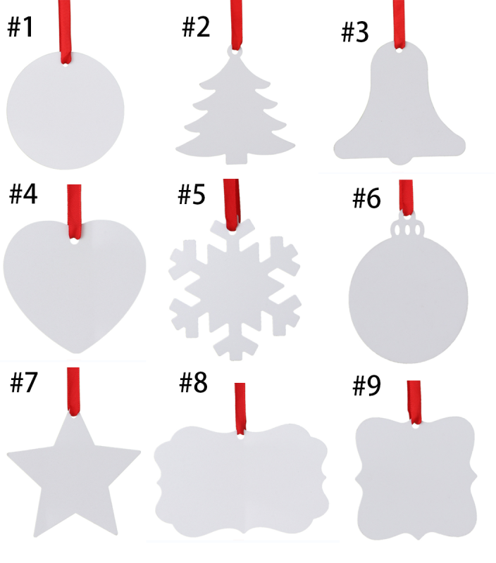 RTS Sublimation Double Sided Christmas Pendant Free Shipping (50PCS/100pcs)