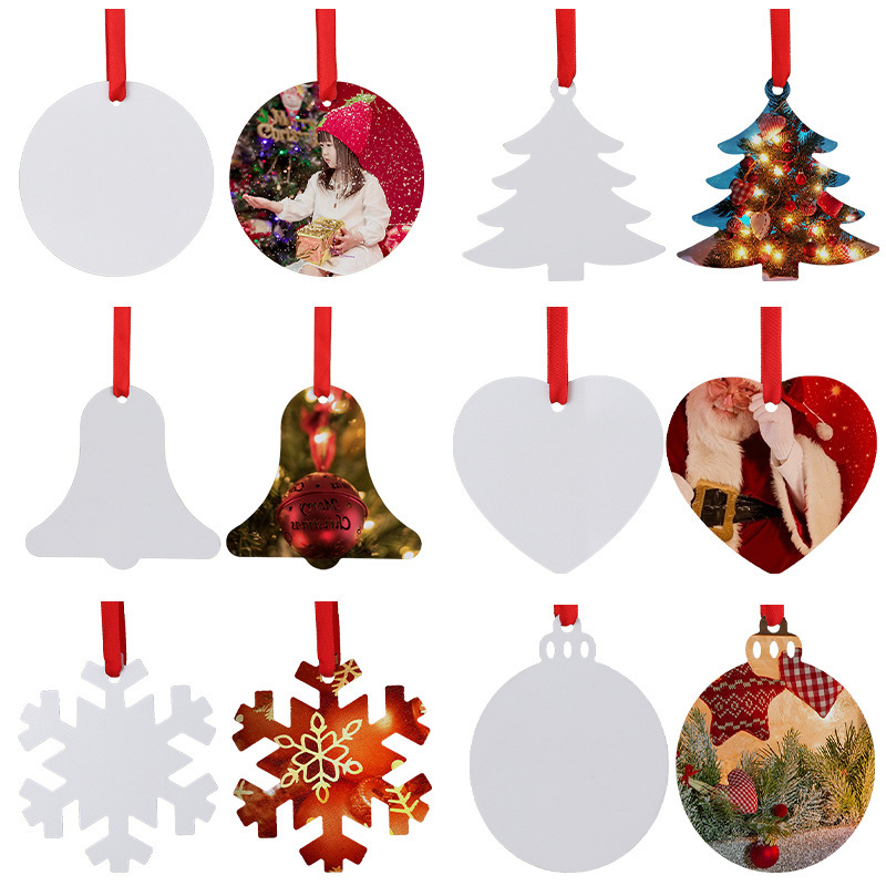 RTS Sublimation Double Sided Christmas Pendant Free Shipping (50PCS/100pcs)