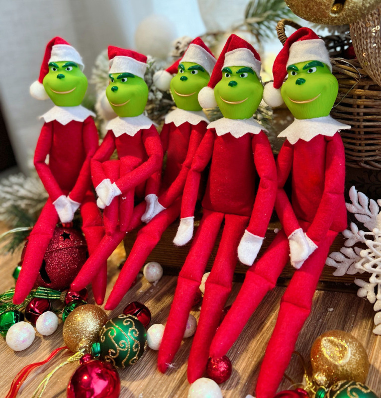 NEW RTS Grinch Doll Gift Christmas Decoration Free Shipping (packed in bag)  (25PCS)