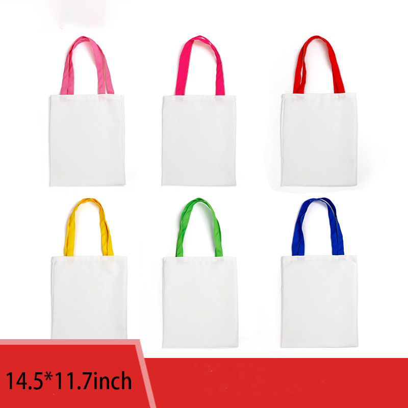 RTS Sublimation Blank Canvas Bag Tote Free Shipping 14.5*11.7inch (10PCS/20PCS/30PCS)