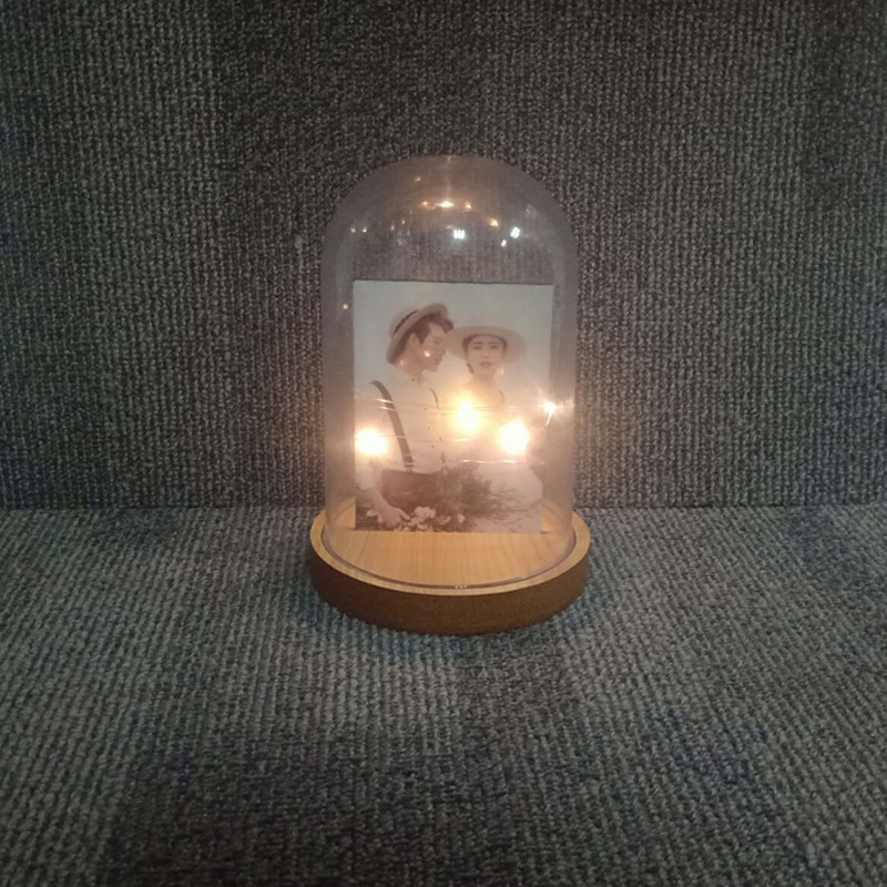NEW RTS Glass Dome with Sublimation Frame with Lamp Free Shipping  (10PCS)