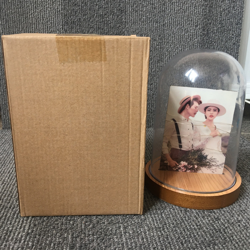 NEW RTS Glass Dome with Sublimation Frame with Lamp Free Shipping  (10PCS)