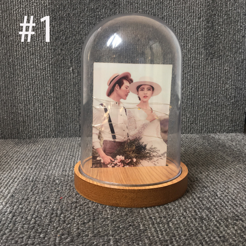 NEW RTS Glass Dome with Sublimation Frame with Lamp Free Shipping  (10PCS)