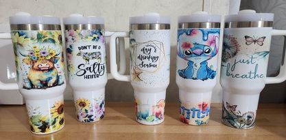 US RTS 40oz Sublimation Mug with Removable Colored Handle Free Shipping(16PCS)