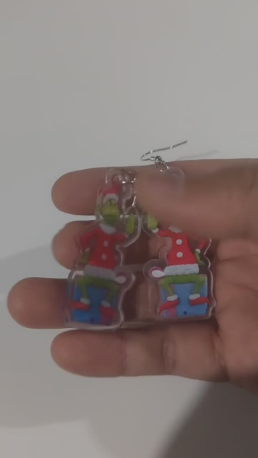 NEW RTS Acrylic Grinch Earrings for Christmas Free Shipping (50Pairs)