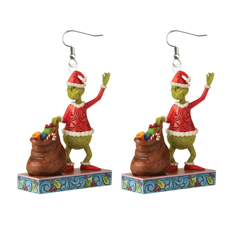 NEW RTS Acrylic Grinch Earrings for Christmas Free Shipping (50Pairs)