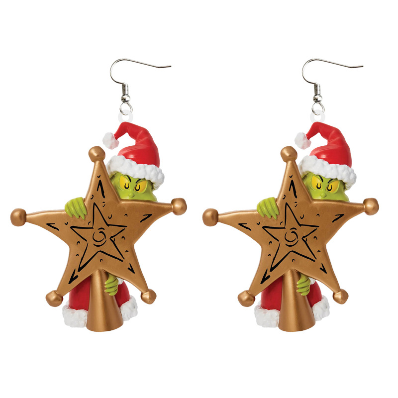 NEW RTS Acrylic Grinch Earrings for Christmas Free Shipping (50Pairs)