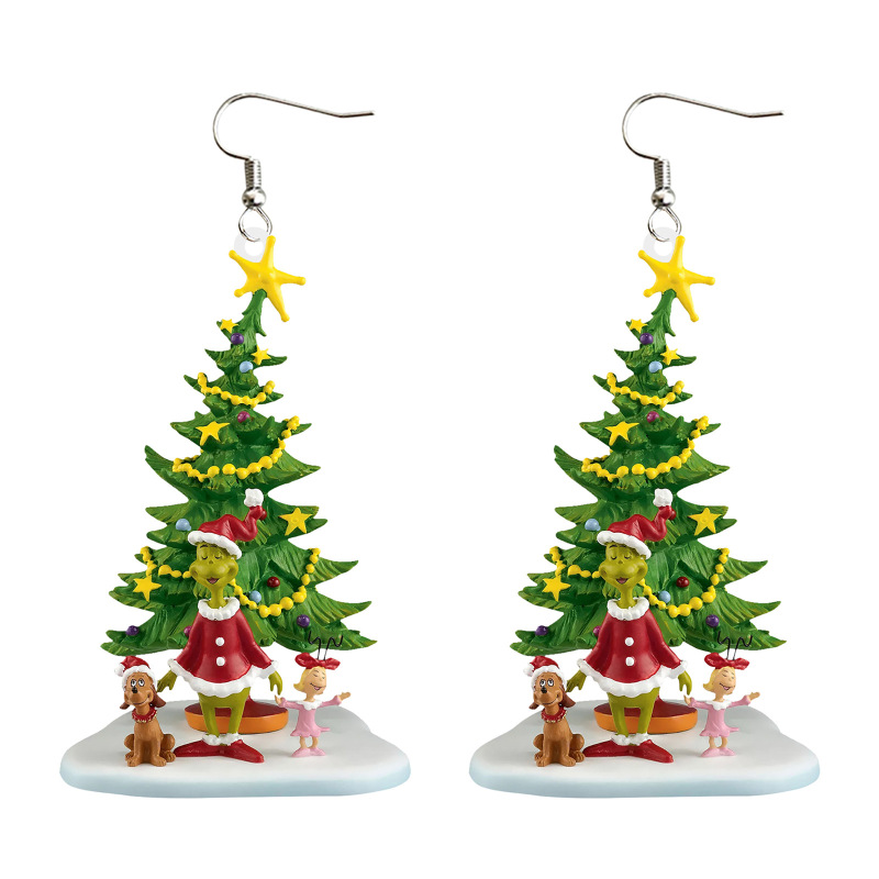 NEW RTS Acrylic Grinch Earrings for Christmas Free Shipping (50Pairs)