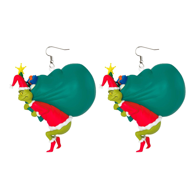 NEW RTS Acrylic Grinch Earrings for Christmas Free Shipping (50Pairs)