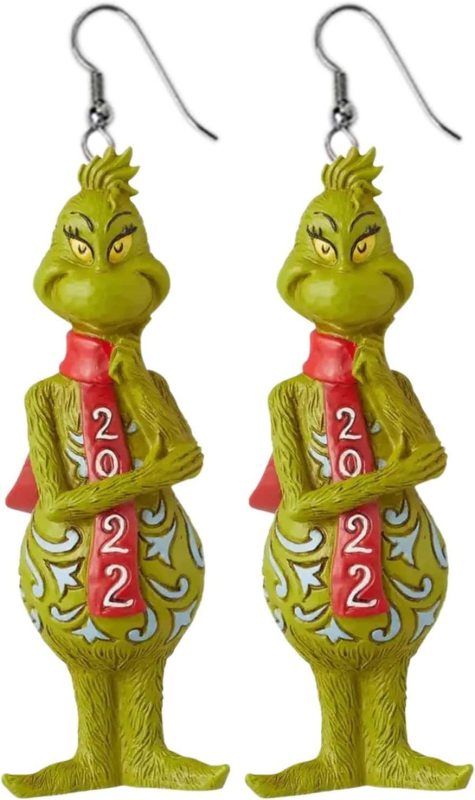 NEW RTS Acrylic Grinch Earrings for Christmas Free Shipping (50Pairs)