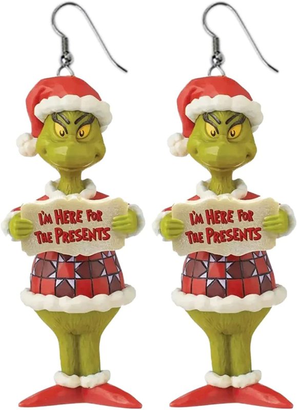 NEW RTS Acrylic Grinch Earrings for Christmas Free Shipping (50Pairs)