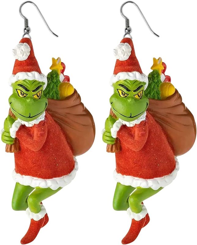 NEW RTS Acrylic Grinch Earrings for Christmas Free Shipping (50Pairs)