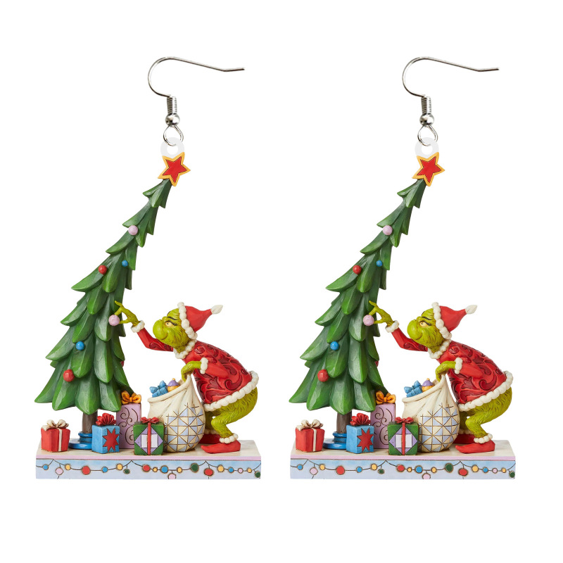 NEW RTS Acrylic Grinch Earrings for Christmas Free Shipping (50Pairs)
