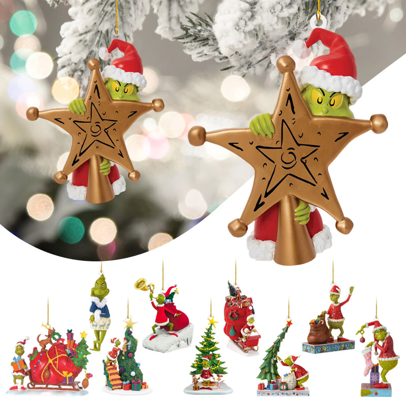 NEW RTS Acrylic Grinch Pendant Decoration for Christmas Free Shipping (50PCS)