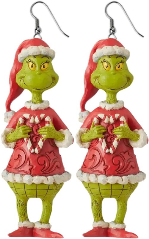 NEW RTS Acrylic Grinch Earrings for Christmas Free Shipping (50Pairs)