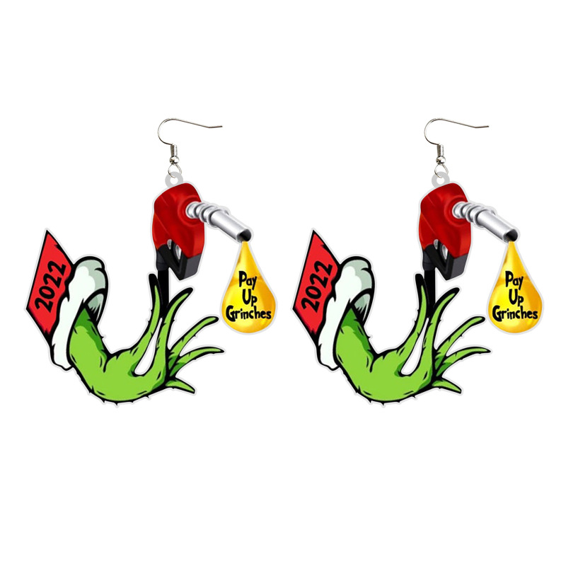 NEW RTS Acrylic Grinch Earrings for Christmas Free Shipping (50Pairs)
