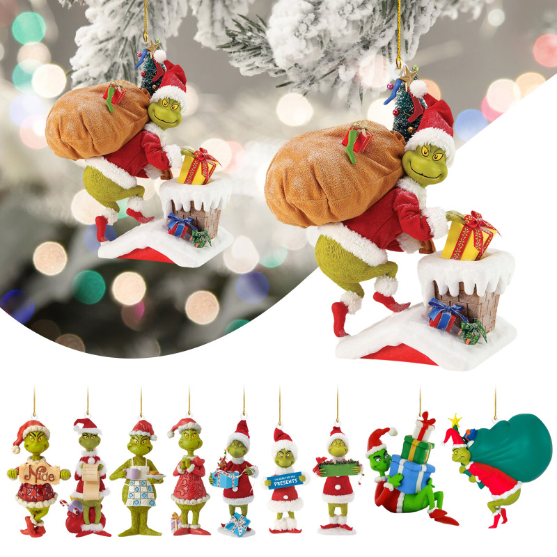 NEW RTS Acrylic Grinch Pendant Decoration for Christmas Free Shipping (50PCS)