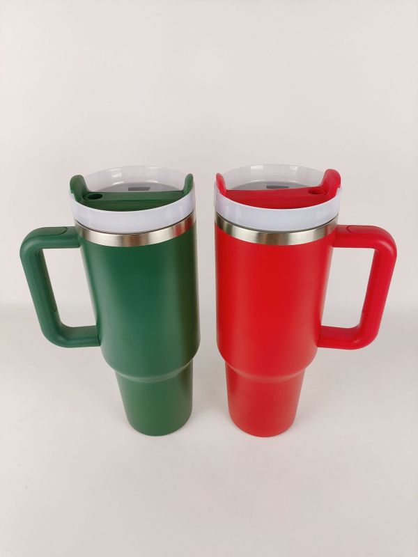 NEW China RTS 40oz Powder Coated Mug with Handle for Christmas Free Shipping (20PCS)