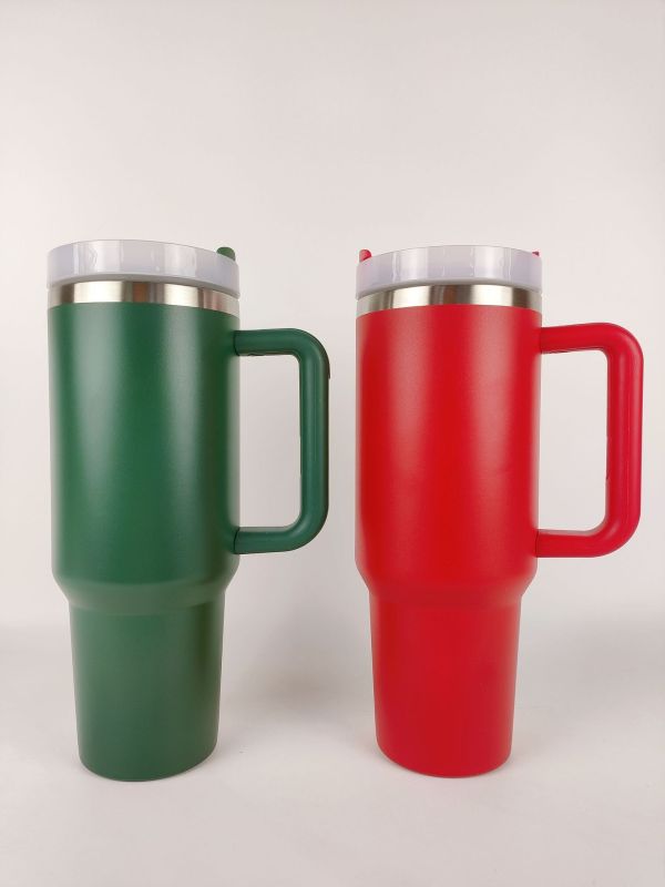 NEW China RTS 40oz Powder Coated Mug with Handle for Christmas Free Shipping (20PCS)