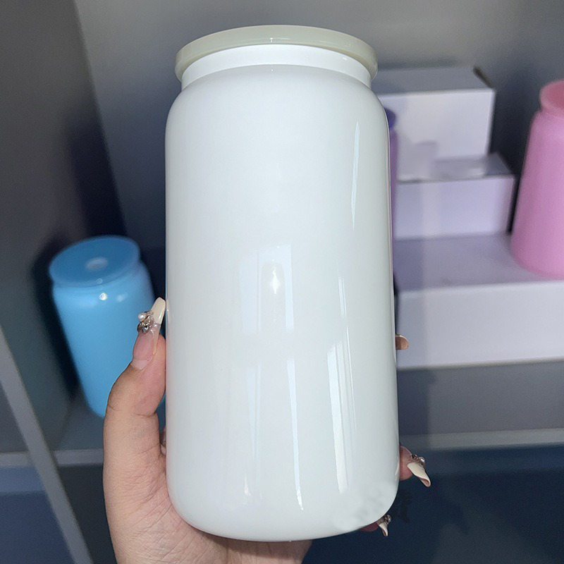 NEW China RTS 16oz Sublimation Black Glass Can Free Shipping (25PCS/50PCS)