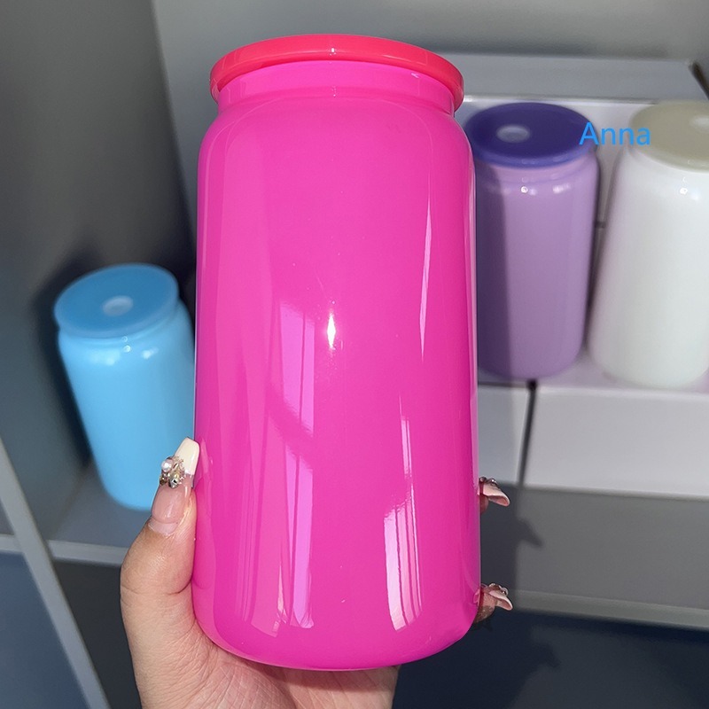 NEW China RTS 16oz Sublimation Black Glass Can Free Shipping (25PCS/50PCS)