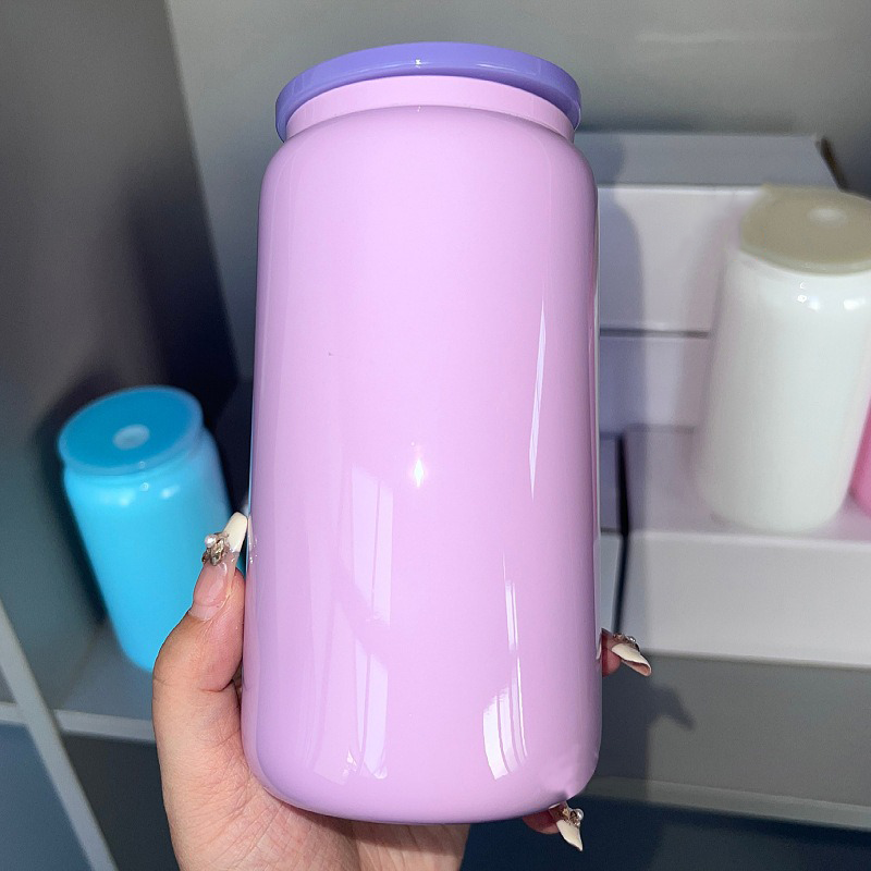 NEW China RTS 16oz Sublimation Black Glass Can Free Shipping (25PCS/50PCS)