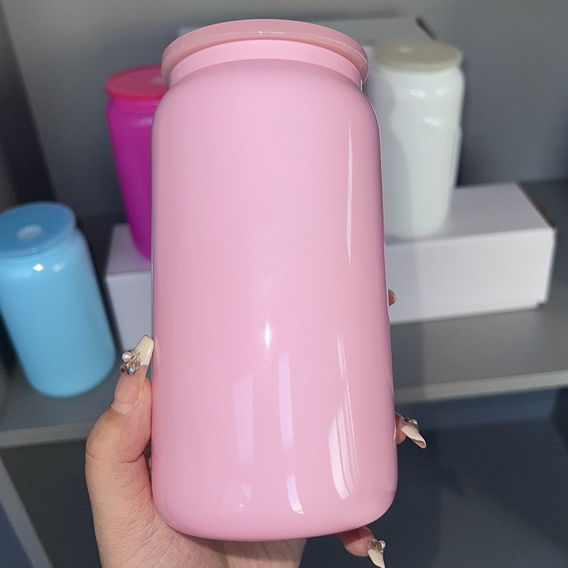 NEW China RTS 16oz Sublimation Black Glass Can Free Shipping (25PCS/50PCS)