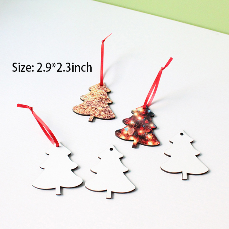 RTS Sublimation Double Sided MDF Christmas Pendant Ornament Free Shipping (50PCS/100pcs)