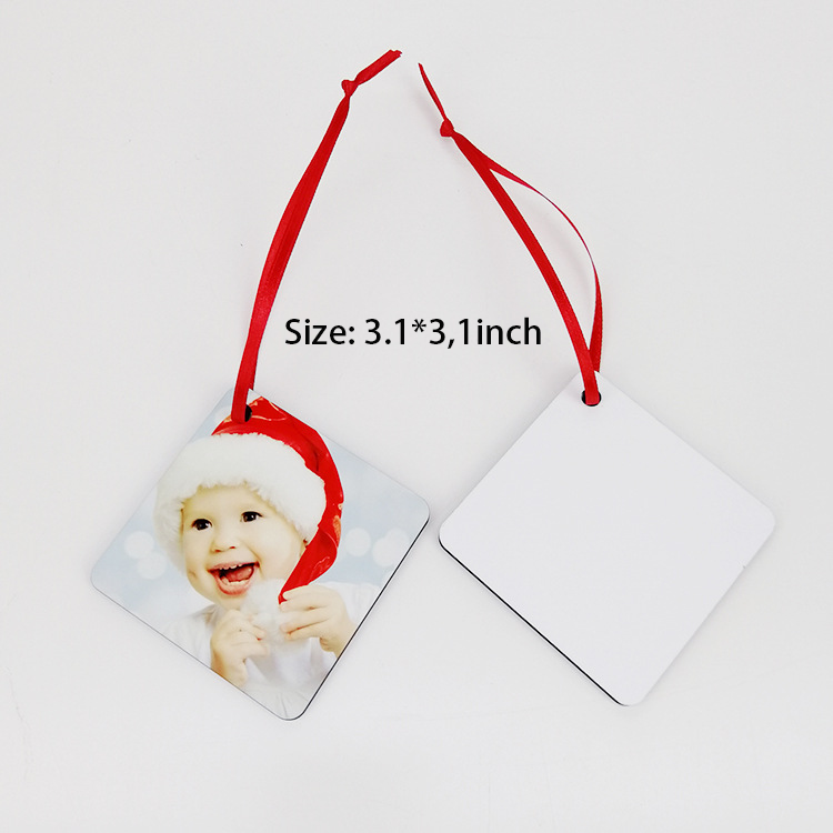 RTS Sublimation Double Sided MDF Christmas Pendant Ornament Free Shipping (50PCS/100pcs)