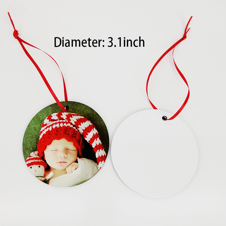 RTS Sublimation Double Sided MDF Christmas Pendant Ornament Free Shipping (50PCS/100pcs)