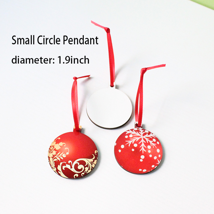 RTS Sublimation Double Sided MDF Christmas Pendant Ornament Free Shipping (50PCS/100pcs)