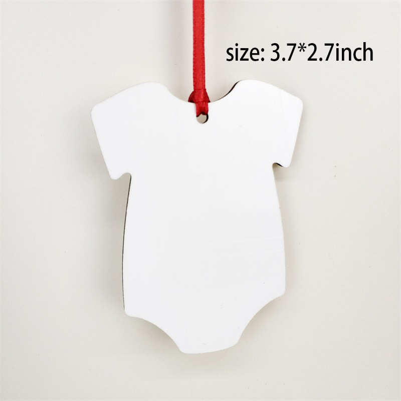 RTS Sublimation Double Sided MDF Christmas Pendant Ornament Free Shipping (50PCS/100pcs)