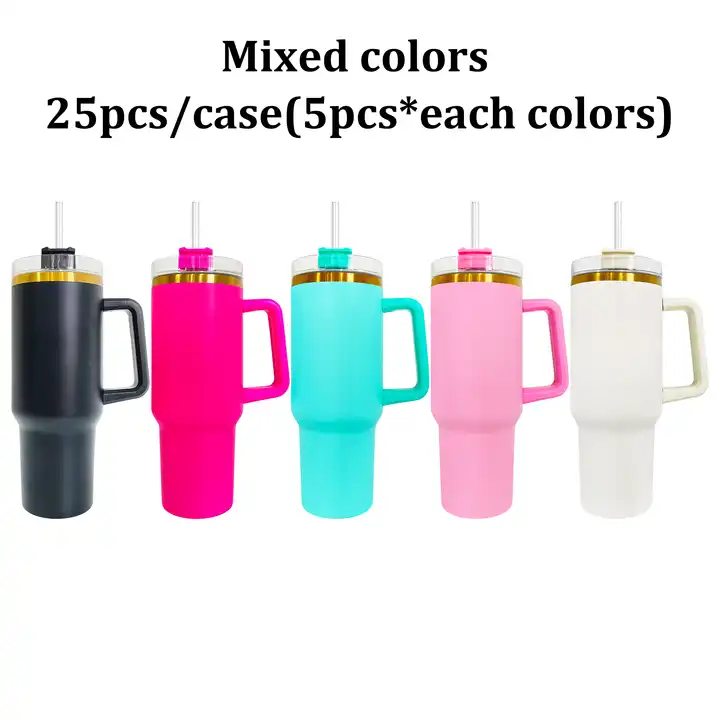 NEW China 40oz Powder Coated Mug with Copper Line for Laser Free Shipping (25PCS)