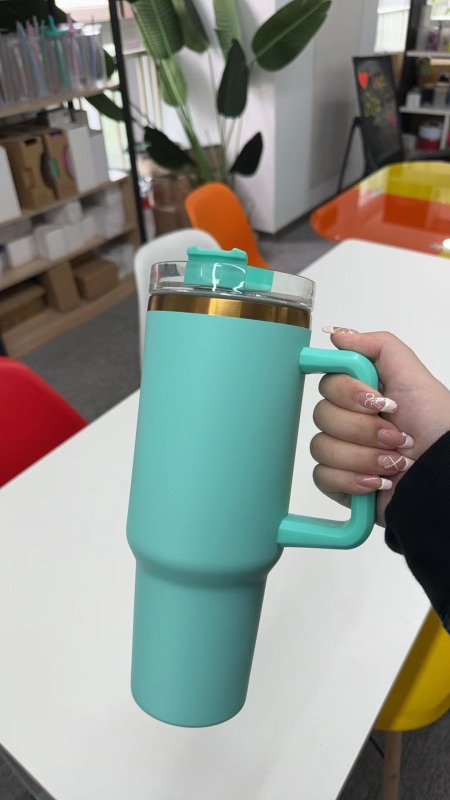 NEW China 40oz Powder Coated Mug with Copper Line for Laser Free Shipping (25PCS)