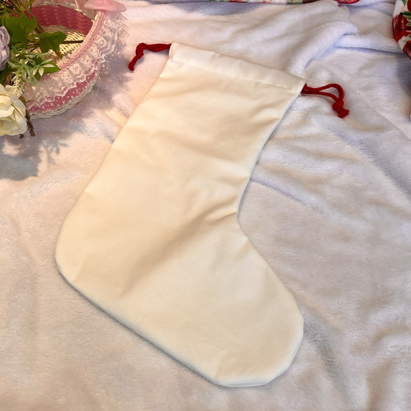 RTS Sublimation 17*11.8*7.8inch Santa Stockings Christmas Gift Bag Short Plush Free Shipping (10PCS)