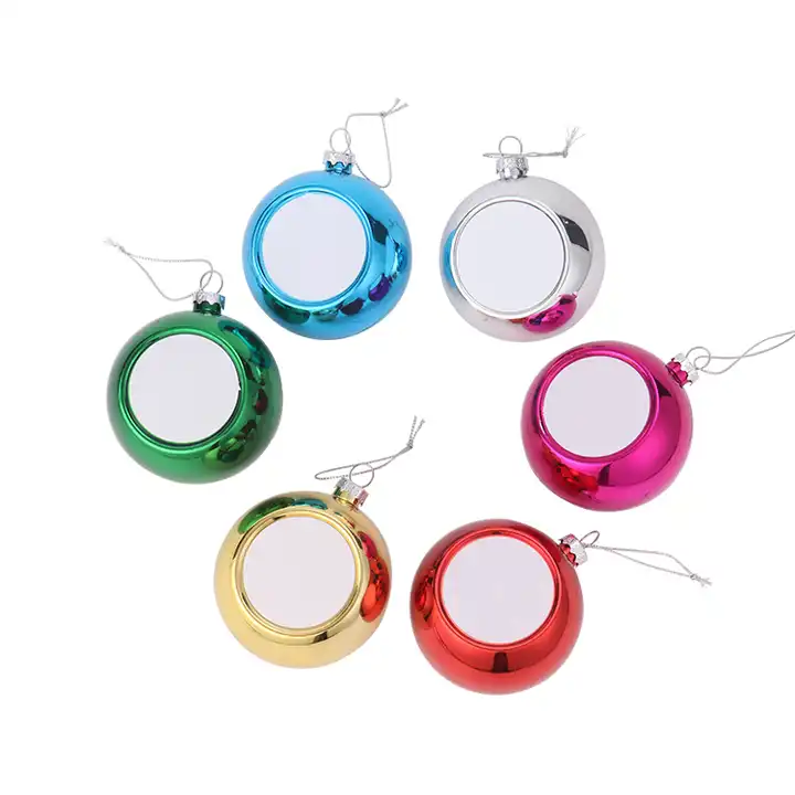 RTS Sublimation Christmas Ornament Tree Ball Pendant Free Shipping (25PCS/50pcs)
