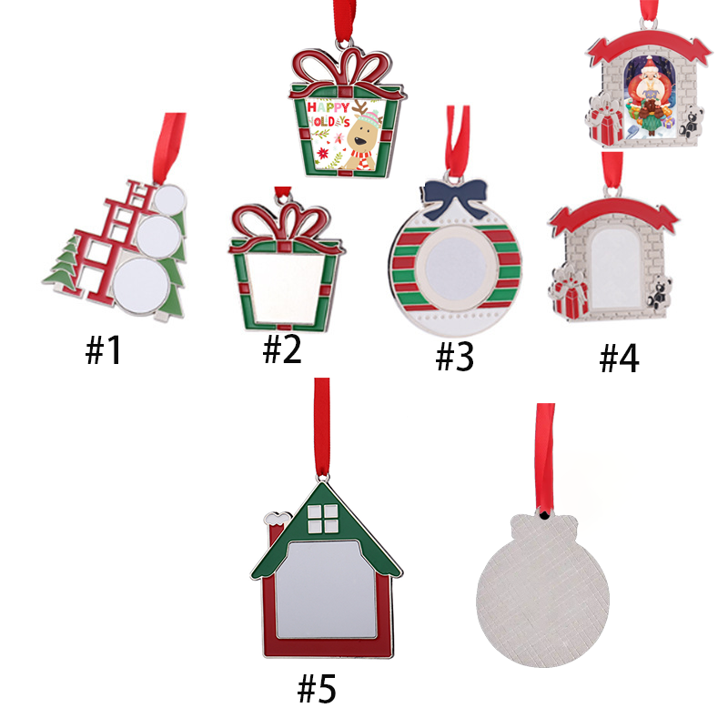 RTS Sublimation Metal Christmas Pendant Free Shipping (50PCS/100pcs)