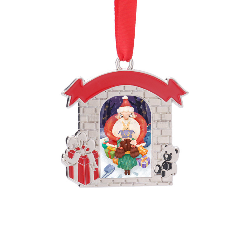 RTS Sublimation Metal Christmas Pendant Free Shipping (50PCS/100pcs)