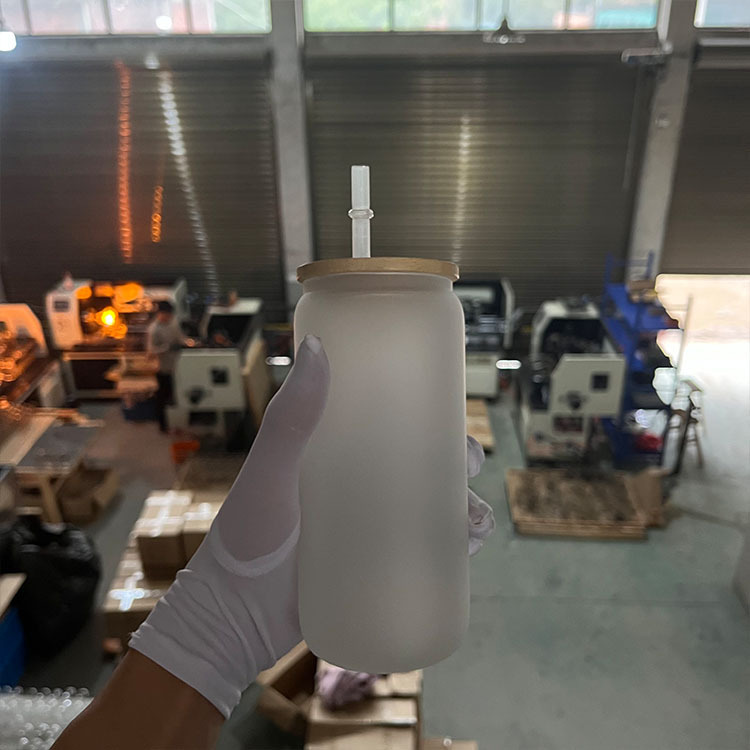 US RTS 16oz Sublimation Clear Frosted/Clear Glass Libby Can Cup Free Shipping (25PCS/50PCS)
