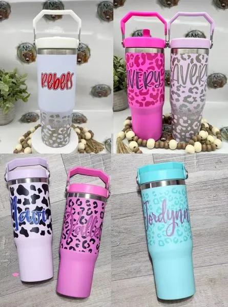 US RTS 30oz Sublimation Macaron Mug with Handle Lid Free Shipping (20PCS)