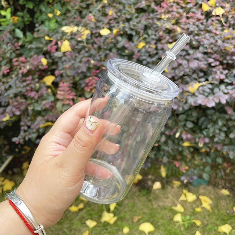 NEW China RTS 16oz PP Plastic Can with Clear Lid and Straw Free Shipping (60PCS)
