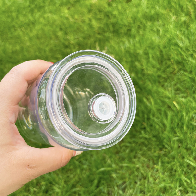 NEW China RTS 16oz PP Plastic Can with Clear Lid and Straw Free Shipping (60PCS)