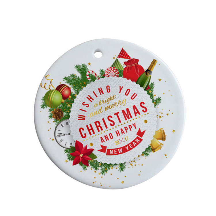 US RTS Sublimation Ceramic Ornaments Pendant Free Shipping (100PCS)