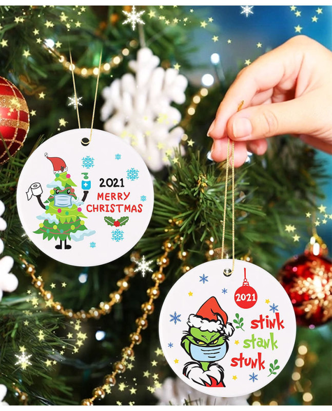 US RTS Sublimation Ceramic Ornaments Pendant Free Shipping (100PCS)